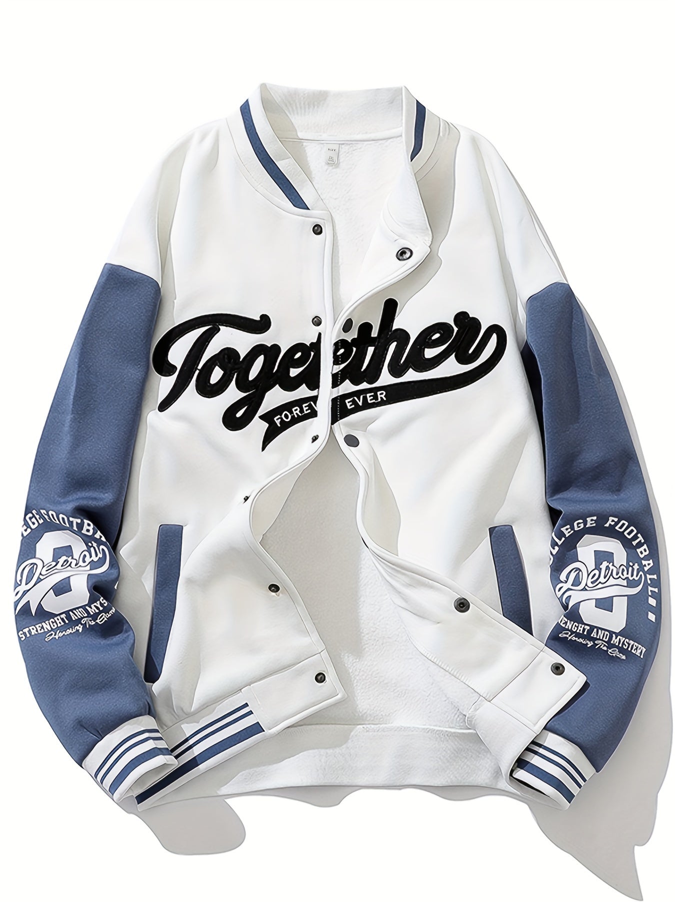 Chaqueta de béisbol de manga larga con botones