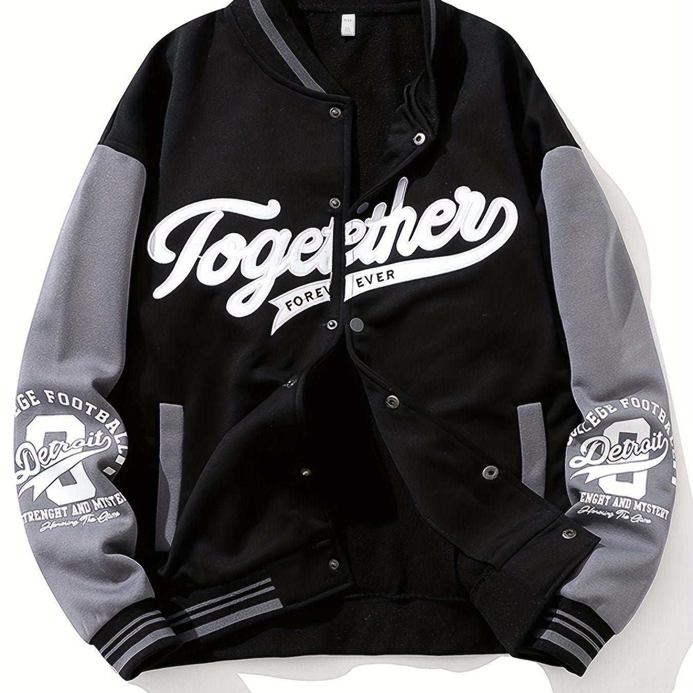 Chaqueta de béisbol de manga larga con botones