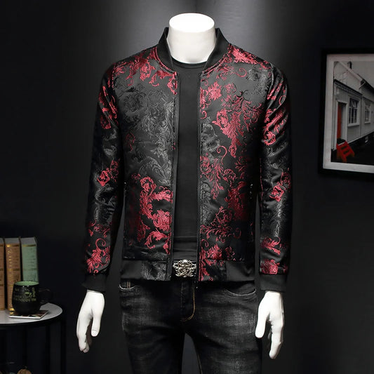 Men's sweater. Paisley Pattern Floral Jacket Men 20205