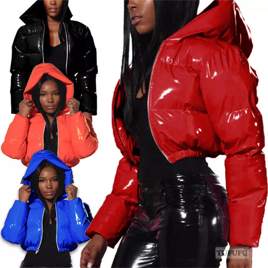 Chaquetas acolchonada brillante tipo borbuja Glossy bubble puffer jacket