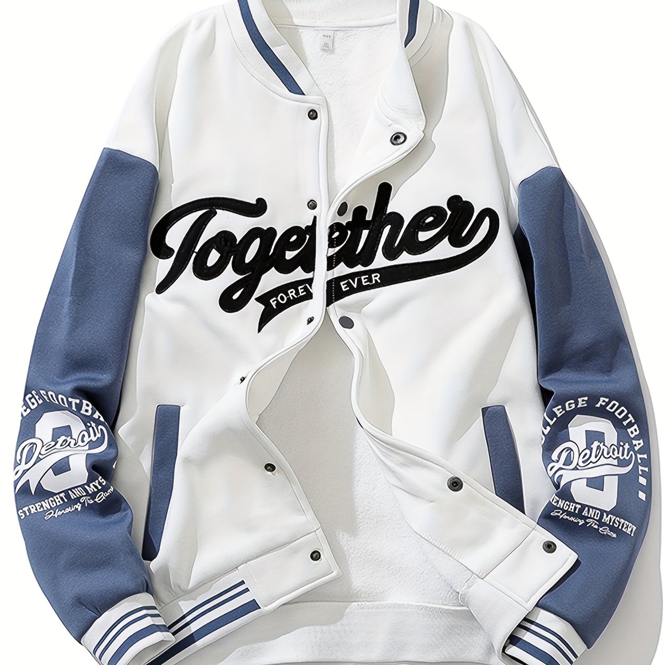 Chaqueta de béisbol de manga larga con botones