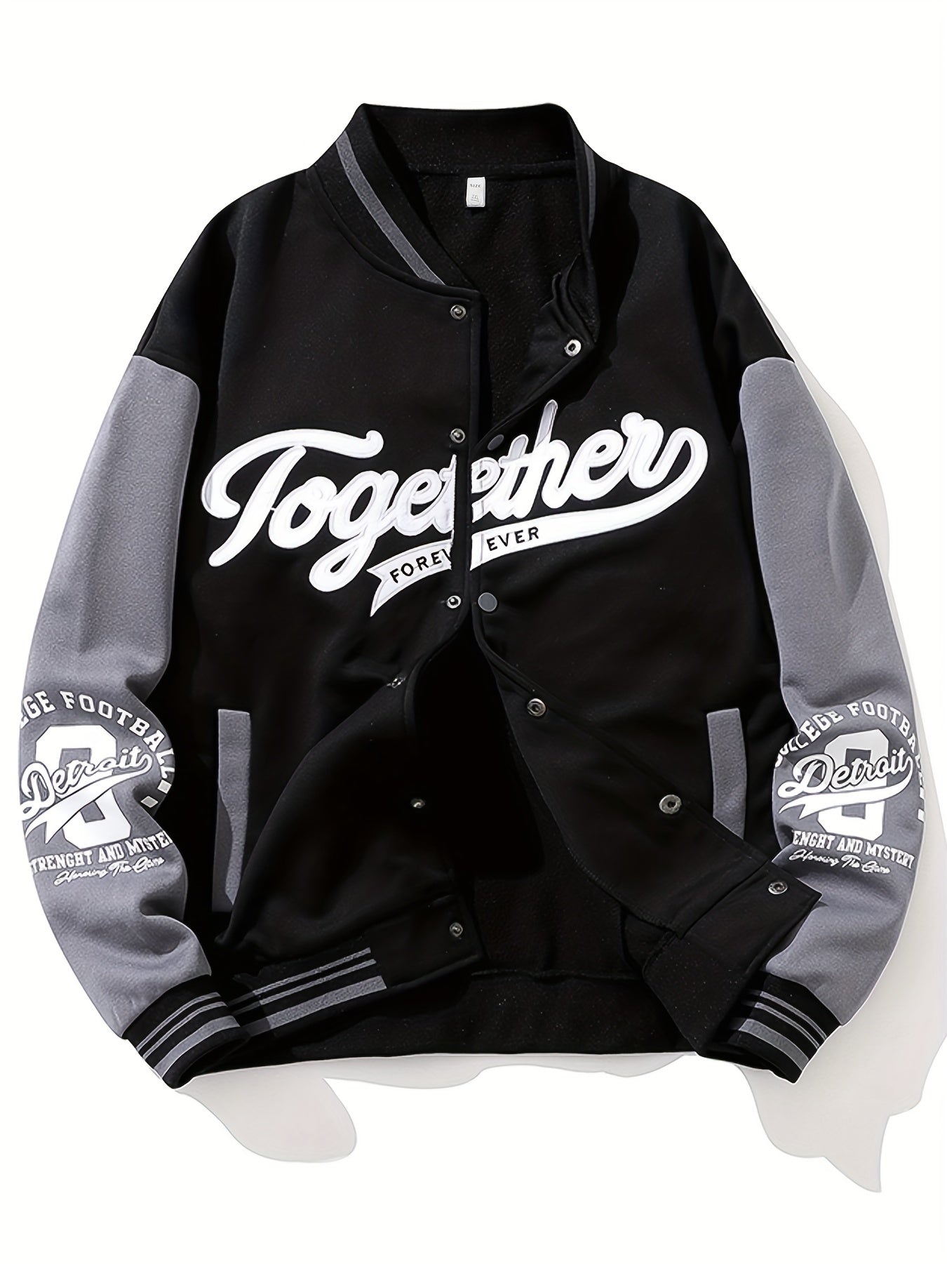 Chaqueta de béisbol de manga larga con botones