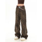 Leopard Print Wide Leg Pants For Women. Pantalón ancho de mujer de leopardo.